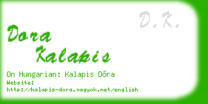 dora kalapis business card
